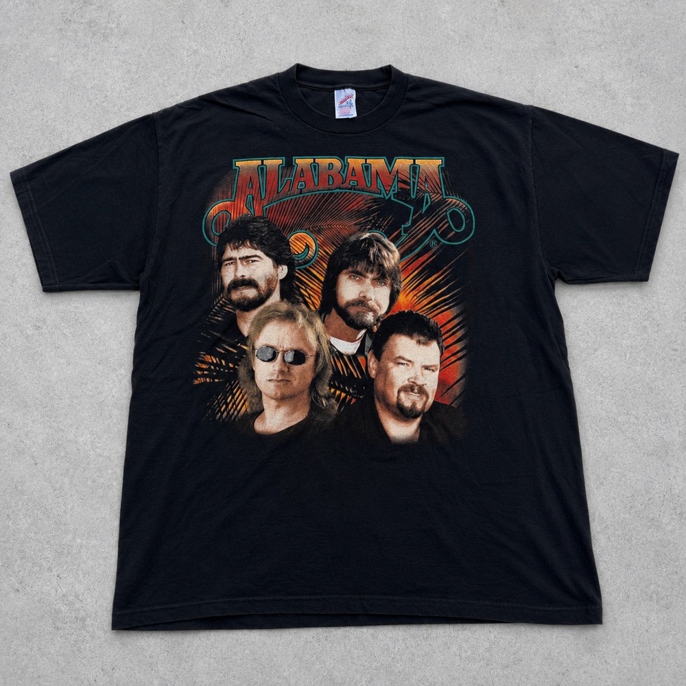 Vintage Alabama Band T-Shirt Dancin On The Boulevard Tour Jerzees Black XL 90s